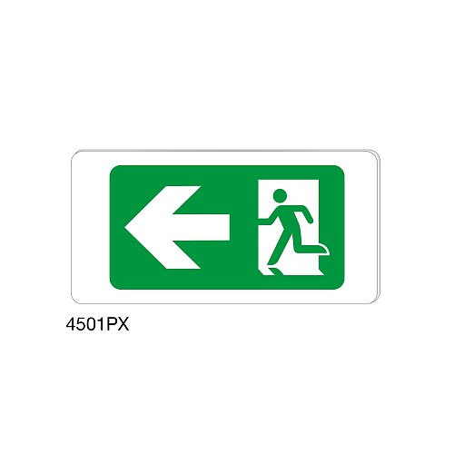 Uscita di emergenza a sinistra - Plexiglass - B - 240x120 mm - Monofacciale - Senza Fori