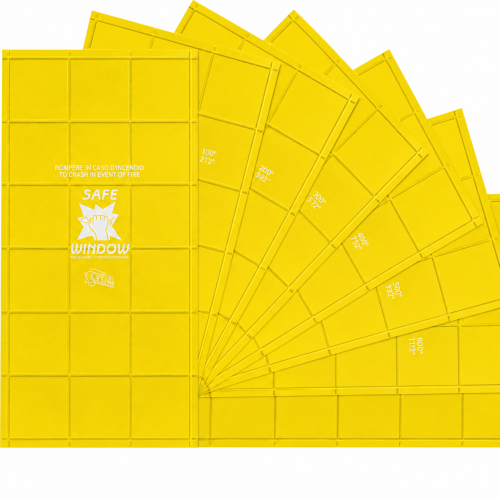 Lastre safe crash frangibili di colore giallo