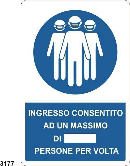 Ingresso consentito ad un massimo di.. persone - C - Alluminio 330x500 mm