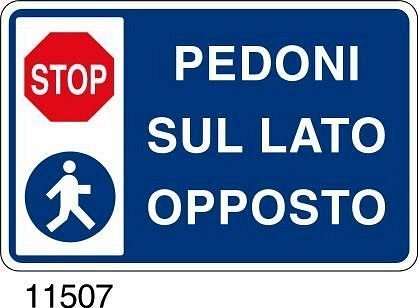 Pedoni sul lato opposto - A - Alluminio 500x330 mm