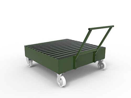 Vasca ecologica carrellata porta fusti - Capacità LT 160 - Verde - TSVEC2000