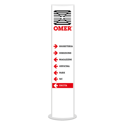 Minitotem Bifacciale con Targa 300×1400 mm in Forex e PVC - Per esterno