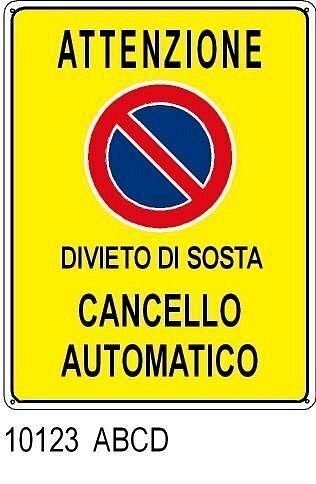 Attenzione cancello automatico -Alluminio 165x250 mm