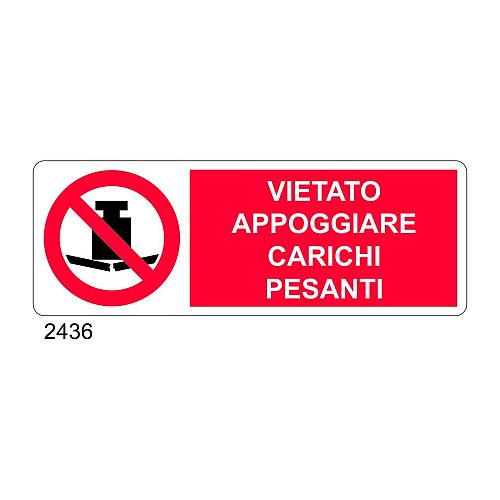 Vietato appoggiare carichi pesanti - D - Alluminio 1400x500 mm