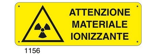 Attenzione materiale ionizzante - A - Alluminio 350x125 mm