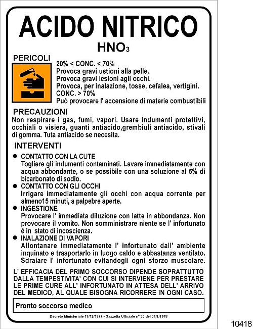 Acido Nitrico - A - Alluminio - 250x350 mm