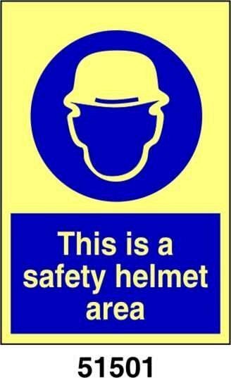 This is a safety helmet area - A - PVL 150x200 mm