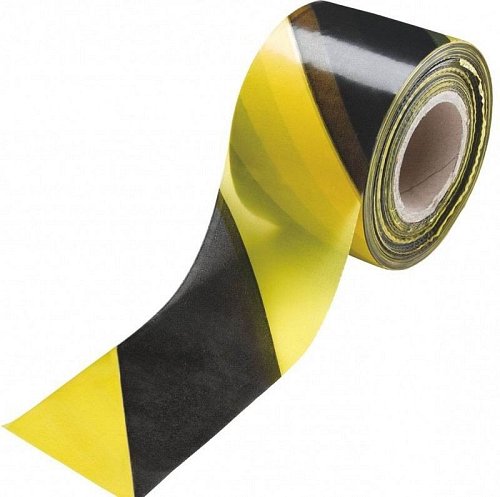 Nastro Segnaletico in Polietilene  Giallo/Nero h. mm 70 x mt. 200