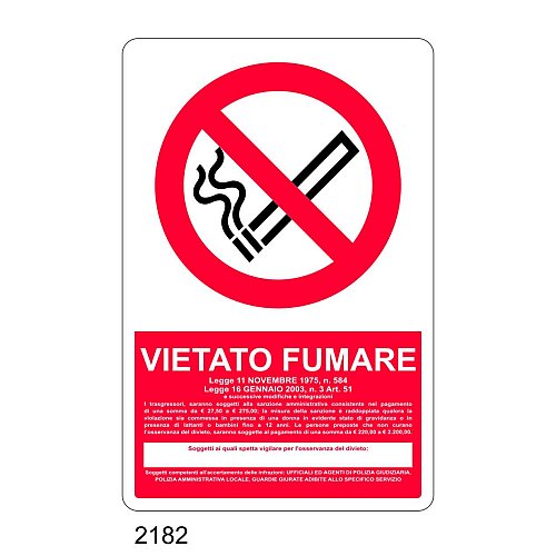 Vietato fumare - E - Alluminio 500x700 mm