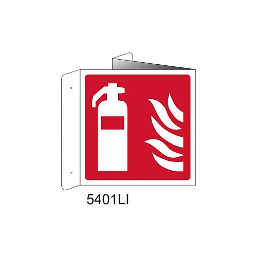 Estintore - Alluminio - C - 230x230mm - Bifacciale a Libro - Non Luminescente