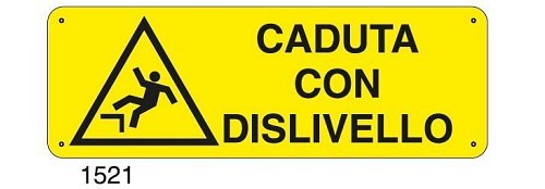 Caduta con dislivello - D - Alluminio 1400x500 mm - Conf 10 pz.