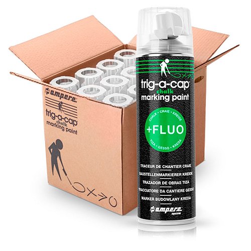Tracciatore a base gesso temporaneo – TRIG-A-CAP® CHALK - Bianco - 12 Bombolette