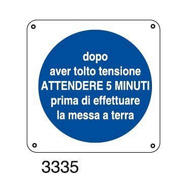 Dopo aver tolto tensione attendere 5 minuti prima di effettuare la messa a terra - C - PVC adesivo 270x270 mm - Conf 10 pz.