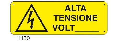 Alta Tensione Volt - E - Alluminio 500x700 mm