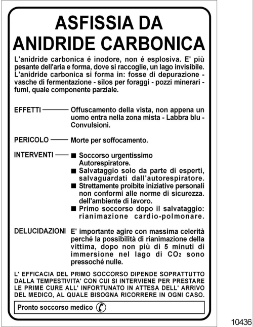 Asfissia da anidride carbonica - C - Alluminio -500x700 mm - Conf 10 pz