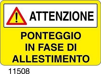 Ponteggio in fase di allestimento