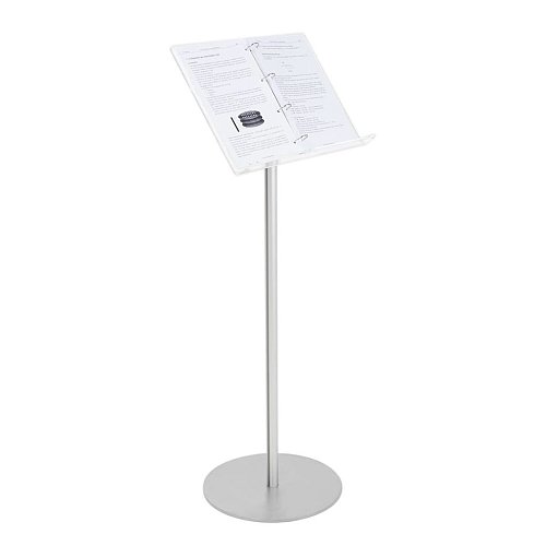 Leggio con Ripiano in Plexiglass A3 con Anelli e Montante in Alluminio