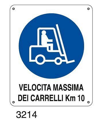 Velocità massima dei carrelli Km 10 - A - Alluminio 115x160 mm - Conf 10 pz.