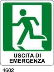 Uscita di emergenza sinistra - B - Alluminio 160x210 mm