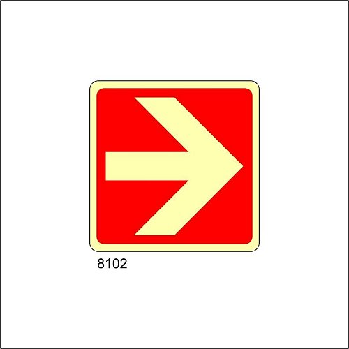 Freccia luminescente - B - Alluminio Luminescente - 160x160 mm