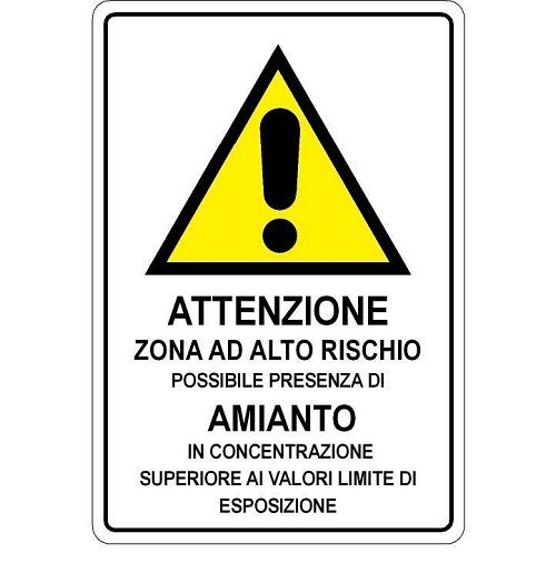 Possibile presenza di Amianto -Alluminio - 700x500 mm.