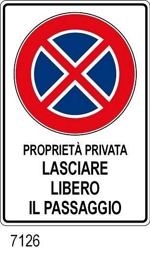 Proprietà privata lasciare libero il passaggio - B - Alluminio - 400x600 mm