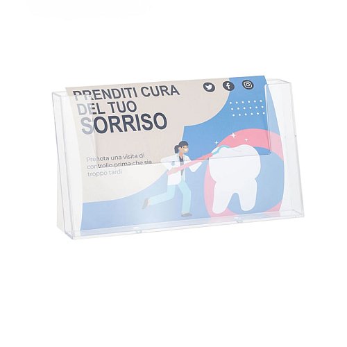 Porta Dépliant da Banco in Plexiglass A4 Orizzontale