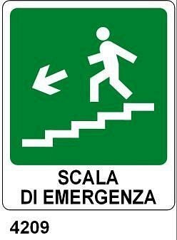 Scala di emergenza basso sinistra - B - Alluminio 160x210 mm