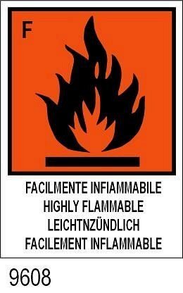 Facilmente Infiammabile - A - 50x70 mm - 25 etichette