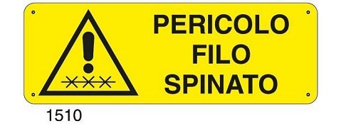 Pericolo filo spinato - C - Alluminio 330x500 mm