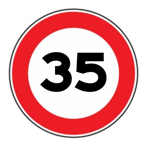 Limite massimo di velocità 35 km/h - A - Ferro - CL.1 40cm