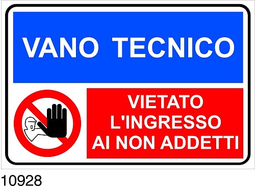 Vano tecnico vietato l'ingresso ai non addetti -Alluminio - 500x330 mm