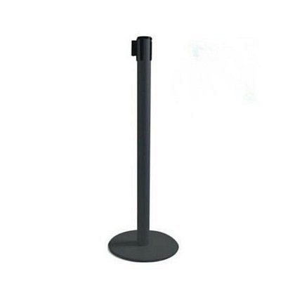 Colonnina Tendilinea con Nastro e Base da 15 kg in Acciaio Spazzolato - Colore Grigio
