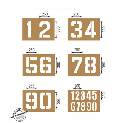 KIT Nº2 - 6 Sagome numeri per segnaletica