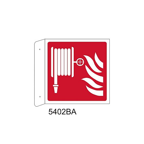 Lancia antincendio naspo - Alluminio - D - 370x370mm - Bifacciale a Bandiera - Non Luminescente