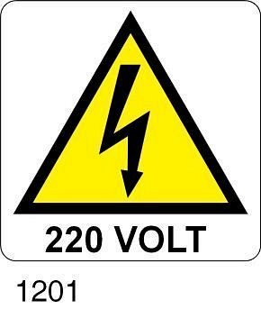 220 Volt - pericolo - D - Alluminio 580x580 mm - Conf 10 pz.