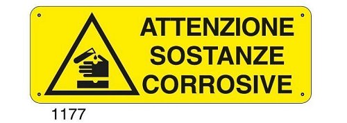 Attenzione sostanze corrosive - C - Alluminio 330x500 mm