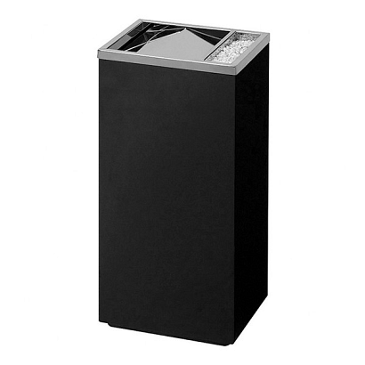 Cestino Rettangolare con Posacenere Laterale da Esterno - Colore  Nero
