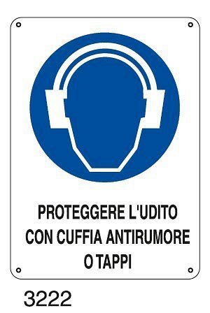 Proteggere l'udito con cuffia antirumore o tappi - C - PVC adesivo 270x430 mm
