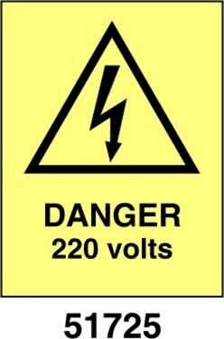 Danger 220 volts - A - ADL 150x200 mm