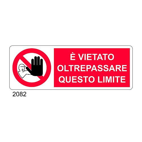 E' vietato oltrepassare questo limite - C - Alluminio 330x500 mm - Conf 10 pz.
