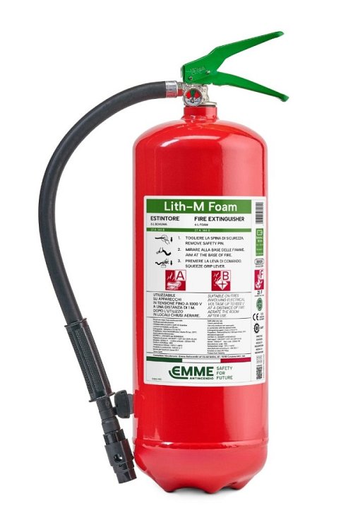 Estintore per batterie al litio a schiuma 6 lt. senza fluoro