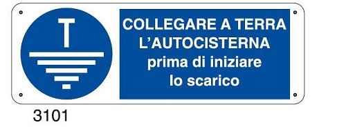 Collegare a terra l'autocisterna prima di iniziare lo scarico - A - PVC adesivo 350x125 mm