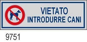 Etichetta adesiva Vietato introdurre cani 170x45 mm conf. 10pz