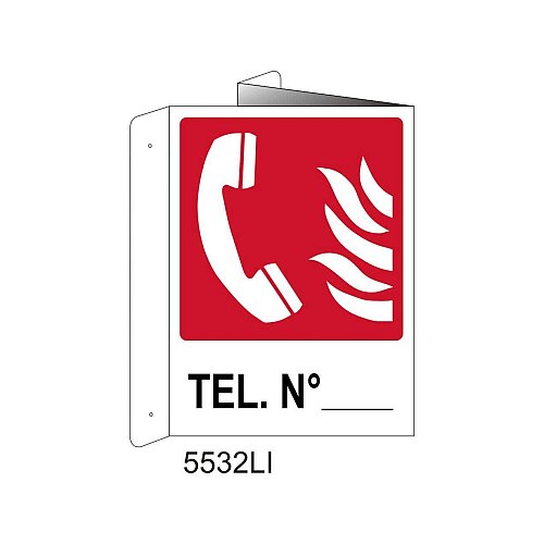 Telefono antincendio N° - Alluminio - D - 370x500mm - Bifacciale a Libro - Non Luminescente
