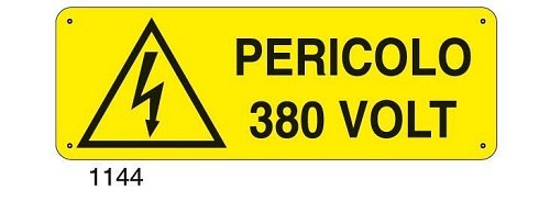 Pericolo 380 volt - E - Alluminio 500x700 mm