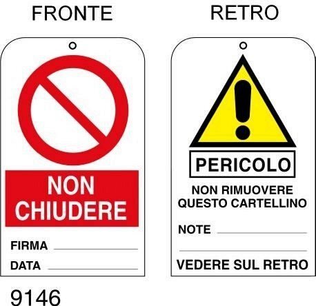 Non chiudere - cartellini con foro conf. 20 pz