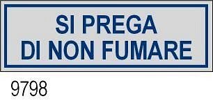 Etichetta adesiva mm 170x45  Si prega di non fumare
