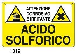 Attenzione corrosivo e irritante-Acido solforico - A - Alluminio 500x330 mm