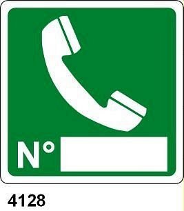 Telefono n - A - Alluminio 120x120 mm - Conf 10 pz.